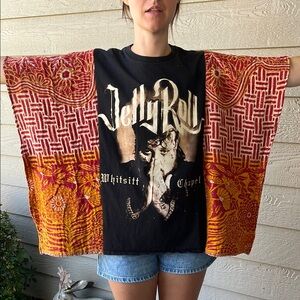 Jelly Roll Upcycled Kantha Tunic Top Shirt OS Bohemian Hippie